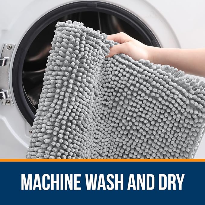 OLANLY Large Bathroom Rugs 44x32, Extra Soft Absorbent Chenille Bath Rugs - Image 5