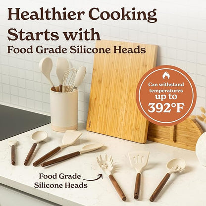 Silicone Kitchen Utensils Set & Holder: Cooking Utensils Set - Image 4