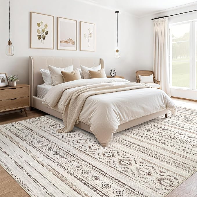 cotiled 10x12 Area Rugs Living Room Rug: Washable Boho Rugs - Image 2