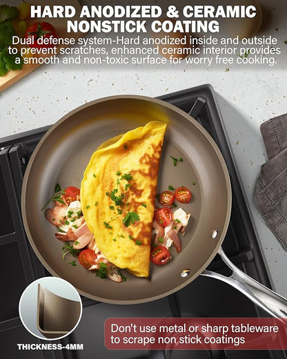 Cooks Standard Frying Pan Hard Anodized Ceramic Nonstick, 8-inch Classic - Image 3