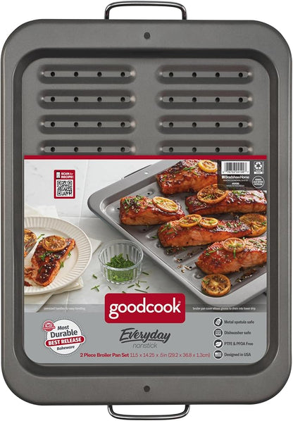 GoodCook Everyday Nonstick Steel Broiler Pan, 11.5" x 14.25" - Image 8