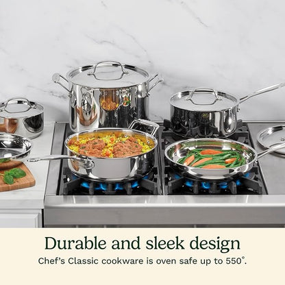 Cuisinart 7-Piece Stainless Steel Pots and Pans Set, Cookware Set Compatible - Image 2