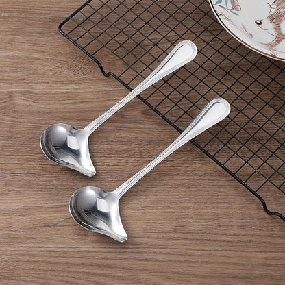 2 Pcs Gravy Ladle with Pour Spout 7.8'' Stainless Steel Small Ladle Sauce Soup - Image 7