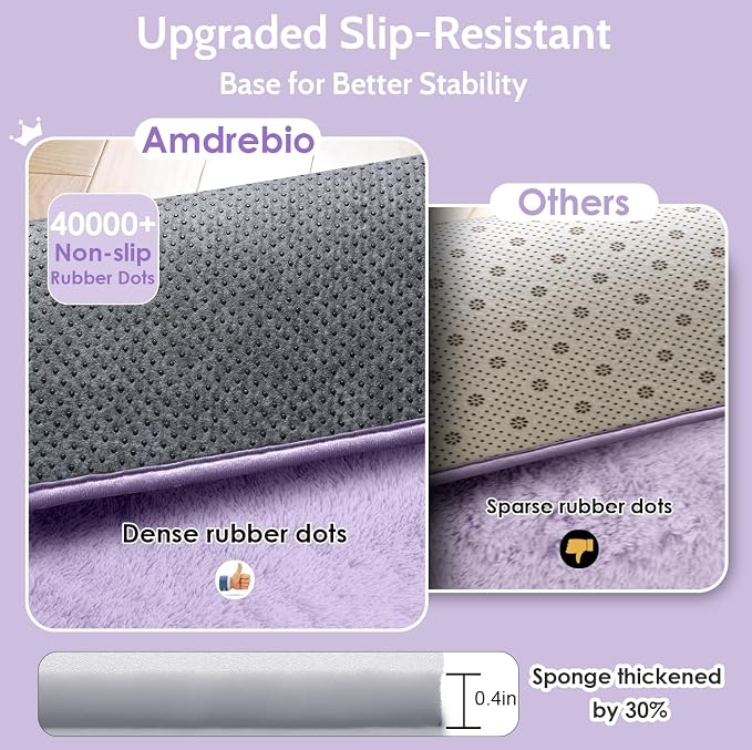Amdrebio Light Purple Small Round Rugs 3Ft - Image 7