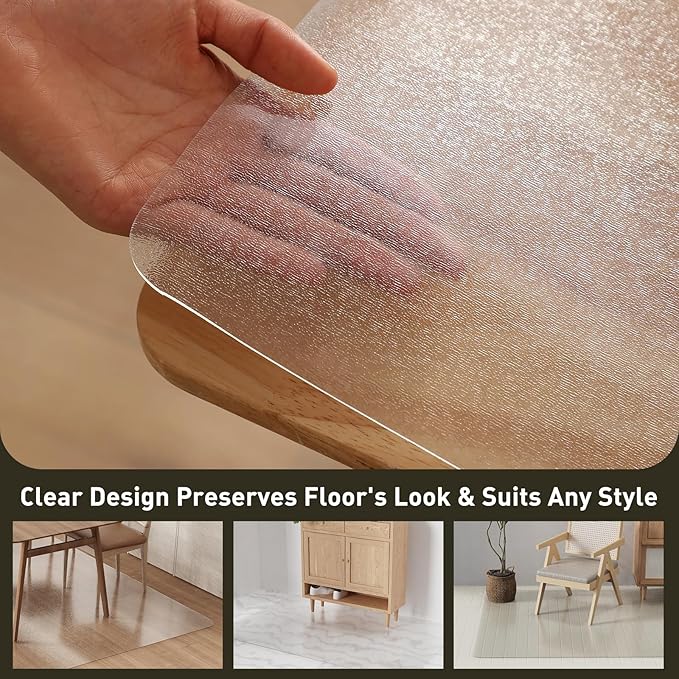 Clear Plastic Area Mat for Under High Chair, Anti-Spill Hard Floor Protector - Image 7