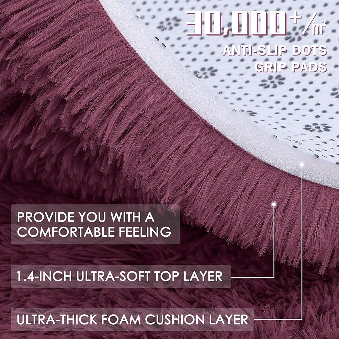 OLANLY Area Rugs for Living Room Bedroom, Machine Washable 4x5.9 ft Soft Fluffy - Image 8