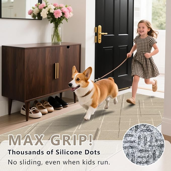 3x5 Area Rug Washable Entryway Rug Non Slip Modern Tear and Stain Resistance No - Image 8