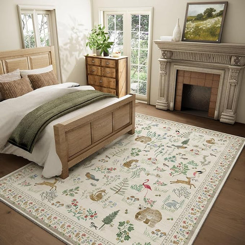 8x10 Area Rugs for Living Room: Washable Bedroom Rug Boho Stain Resistant Non - Image 2