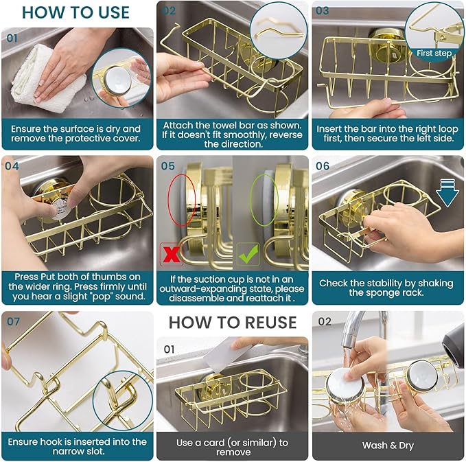 TAILI 4-in-1 Sponge Holder for Kitchen Sink - Image 8