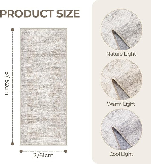 2x5 Rug Runner Washable for Entryway, Soft Bathroom Rugs - Image 2