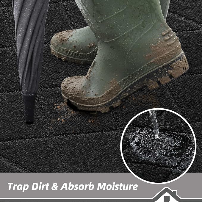 BEQHAUSE Dirt Trapper Door Mat 24" x 60", Doormat Non-Slip Entryway Rugs - Image 3