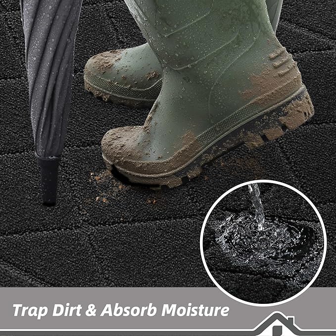 BEQHAUSE Dirt Trapper Door Mat 36" x 60", Doormat Non-Slip Entryway Rugs - Image 3