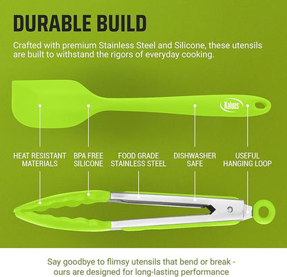 Kaluns Kitchen Tongs for Cooking Grilling Set of 4, BBQ Grill Tongs - Image 4