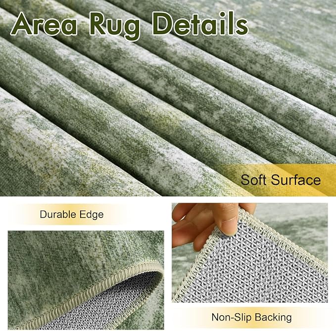 4x6 Ft Area Rugs for Living Room, Soft Non-Slip Washable Rugs Modern Abstract - Image 6