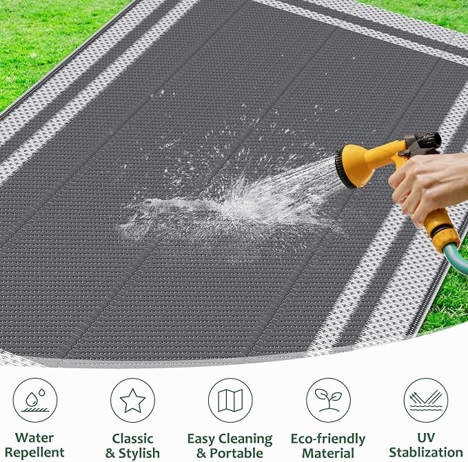 HappyTrends, Outdoor Rug, Patio Rug, Reversible Portable Outdoor Plastic Straw - Image 5
