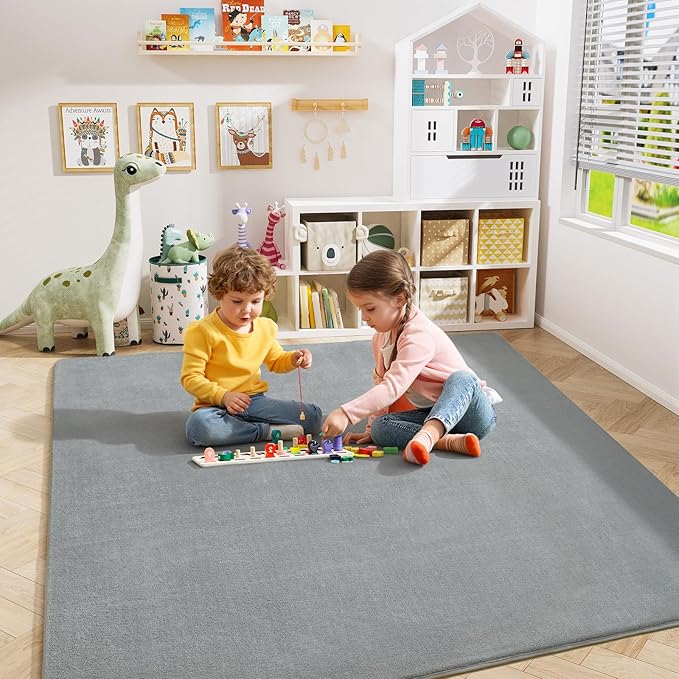 Amearea 5x5 Square Area Rugs for Bedroom Living Room, Modern Grey Thickened - Image 6