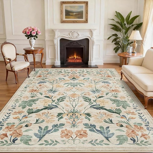 9x12 Area Rugs Washable Rug: Large Boho Living Room Rug Soft Non-Slip Low Pile by Yidanamy
