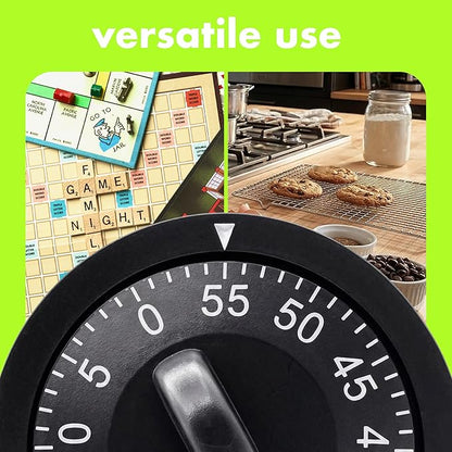 60 Minute Wind Up Timer, Visual Mechanical Timer, from 0 to 60 Minutes - Image 6
