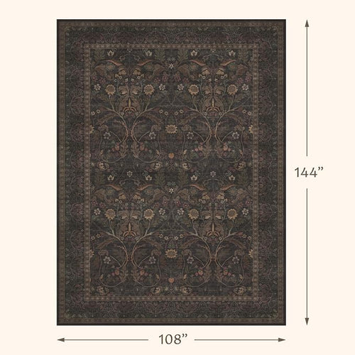 9x12 Botanical Big Rugs for Living Room, Machine Washable Soft Flower Area Rugs - Image 2