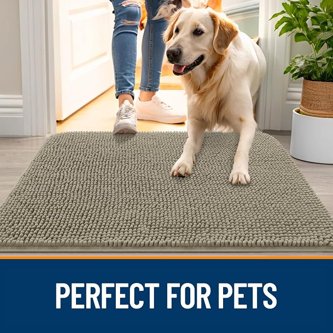 OLANLY Dog Door Mat for Muddy Paws 70x46, Absorbs Moisture and Dirt, Absorbent - Image 6