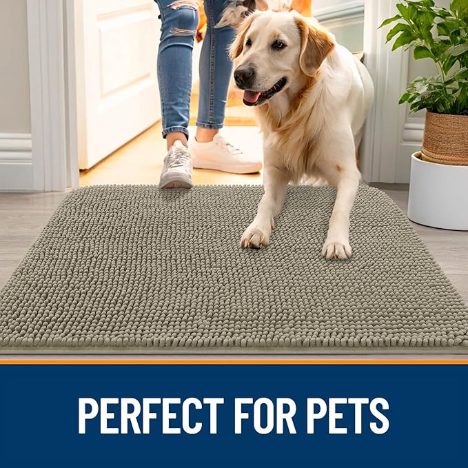 OLANLY Dog Door Mat for Muddy Paws 36x24, Absorbs Moisture and Dirt, Absorbent - Image 6