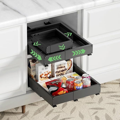 2 Pack Pull out Cabinet Organizer, Width Depth, - Image 7