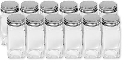 Simple Houseware Spice Jars 4 Ounce Square Glass Bottles - Image 3