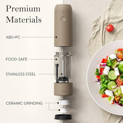 Ultrean Pepper Grinder, Rechargeable Salt and Pepper Grinder Set - Image 5