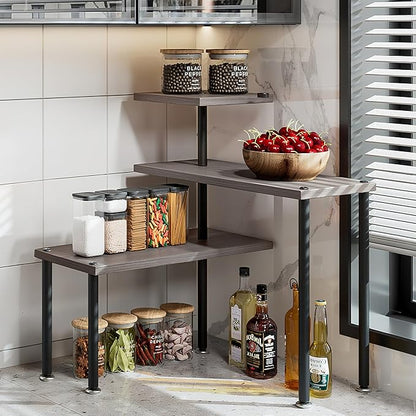 Countertop Organizer Organization 3 Tier Kitchen Corner Shelves Adjustable by Dazioter