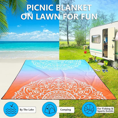 HIHOHO Beach Blanket Waterproof Sandproof Extra Large Beach Mat 79" X - Image 5
