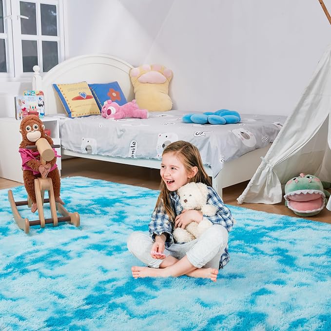 Ultra Soft Rug for Living Room, 8X10 Fluffy Shag Area Rug for Bedroom, Modern - Image 3