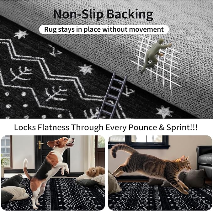 SERISSA Hallway Runner Rug, Soft Low-Pile Boho Geometric Indoor Long Carpet - Image 5
