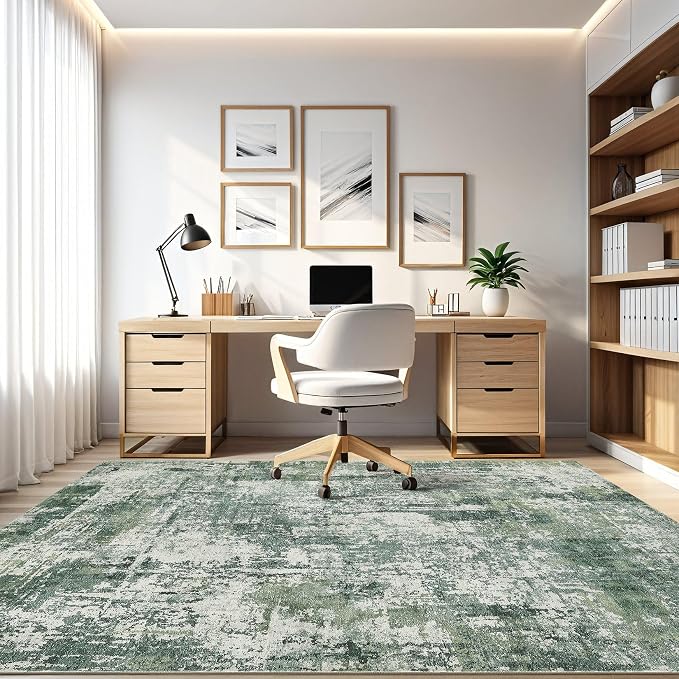 9x12 Area Rug Living Room: Washable Large Abstract Soft Stain Resistant Indoor - Image 8