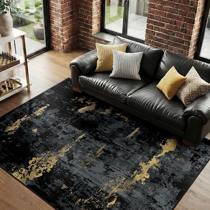 RELEANY Washable Area Rugs 9'x12' Non-Slip Modern Abstract Soft - Image 8