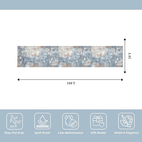 2x10 ft Washable Hallway Runner Rug – Non-Slip Low-Pile Long Carpet Runner - Image 2