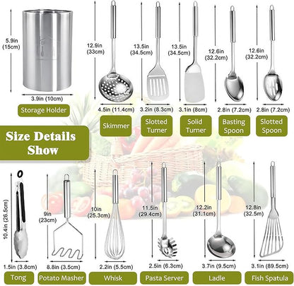 Stainless Steel Kitchen Utensils Set - Image 7