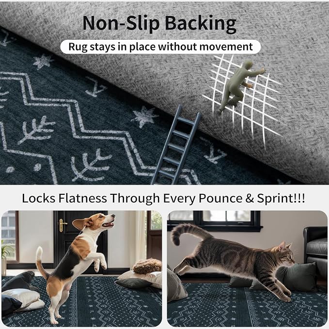 SERISSA 2x3 Rugs for Entryway, Washable Non-Slip Grey Small Area Rug, Soft - Image 5