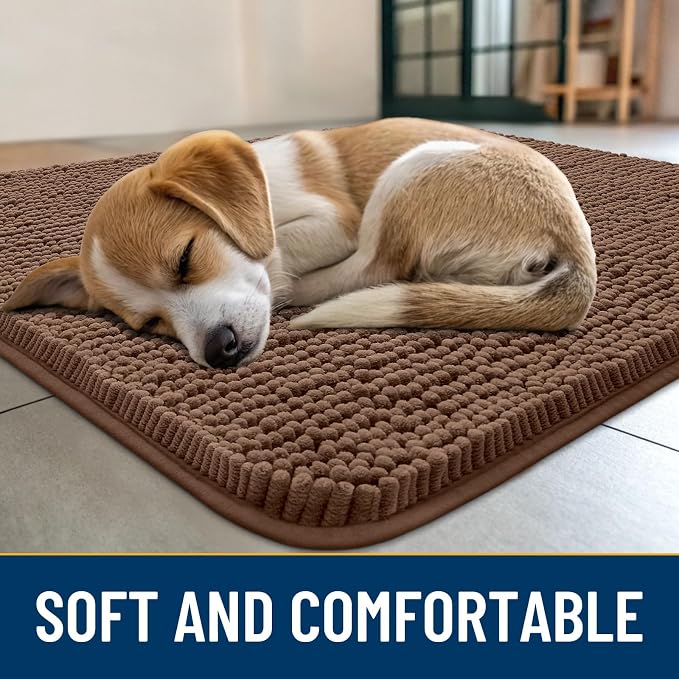 Smiry Dog Door Mat for Muddy Paws 71x46, Absorbent Dirt Trapper, Non-Slip - Image 2