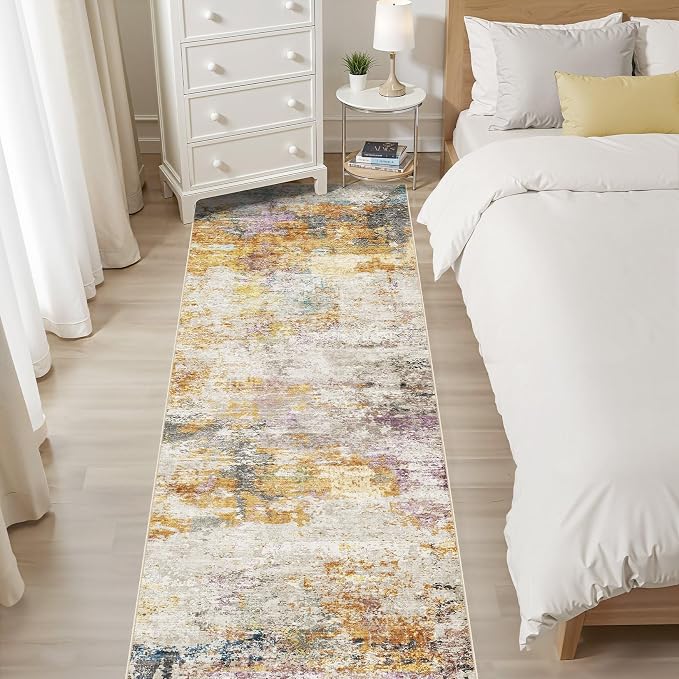 Runner Rug Kitchen Washable Rugs: 2x5 Non-Slip Abstract Soft Modern Stain - Image 6