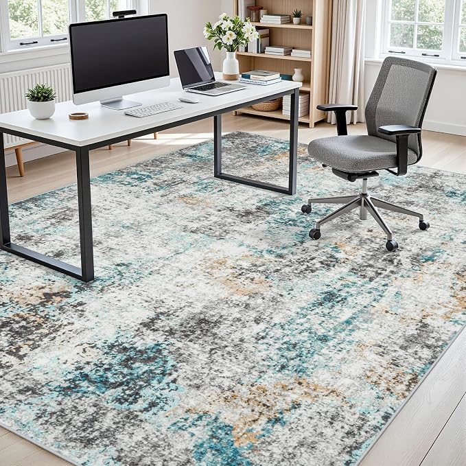 Area Rugs 10x14 Living Room: Large Soft Washable Rug Modern Abstract Anti-Skid - Image 7
