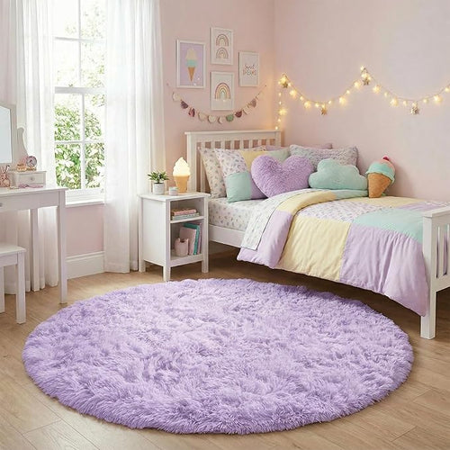 Amdrebio Light Purple Round Circle Rug 5Ft - Image 2
