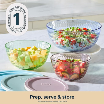 Pyrex Colors Sculpted Tinted Glass Mixing Bowls - Image 3