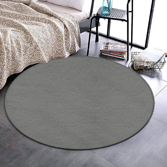 Machine Washable Modern Round Area Rug, Room Sofa Yoga Soft Round Carpet - Image 2