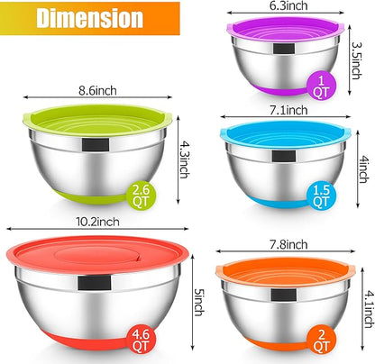 E-far Stainless Steel Mixing Bowls - Image 2
