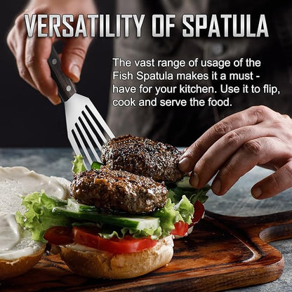 2 Pack Fish Spatula Stainless Steel，Flexible Metal Spatula Perfect - Image 6