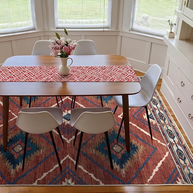 BESTSWEETIE Area Rug 5x8 Rug Machine Washable Non-Slip Low Pile Print Pattern - Image 6