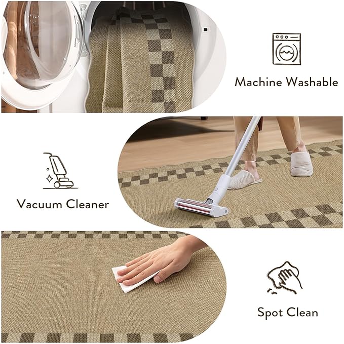 LIVEBOX Easy Jute Checkered Runner Rug - Image 6