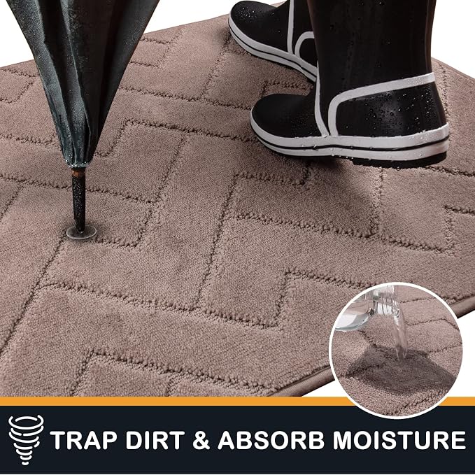 PURRUGS Dirt Trapping Door Mat 24" x 35.5", Non-Slip Machine Washable Entry Rug - Image 5