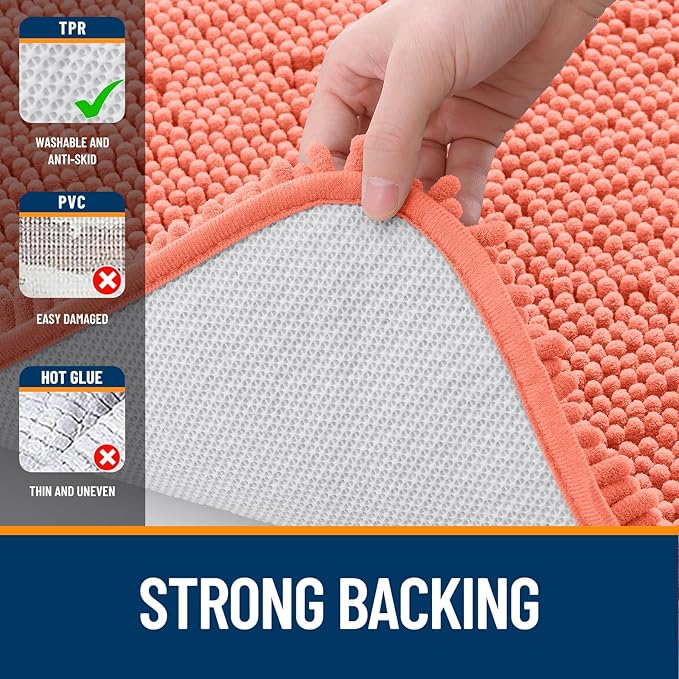 OLANLY Bathroom Runner Rugs 59x24, Extra Soft Absorbent Chenille Bath Rugs - Image 6