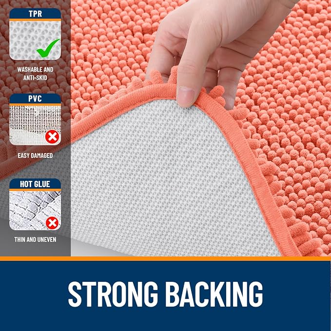 OLANLY Large Bathroom Rugs 50x30, Extra Soft Absorbent Chenille Bath Rugs - Image 6